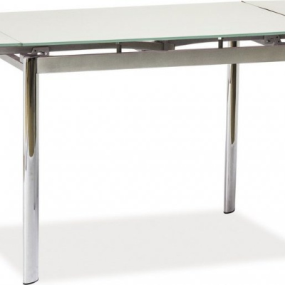 Rozkládací jídelní stůl KAMIL - 100x70, bílý / chrom