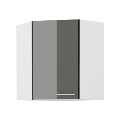 Horní rohová skříňka LAJLA - 58x58 cm, šedá / bílá