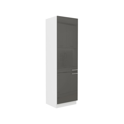 Skříň na vestavnou lednici LAJLA - šířka 60 cm, šedá / bílá
