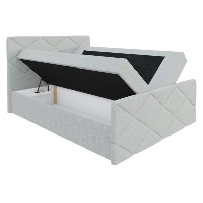 Kontinentální jednolůžková postel 120x200 MATIA - šedá + topper ZDARMA