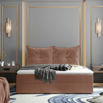 Boxspringová postel PINELOPI - 140x200, lososová