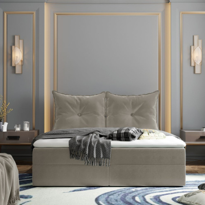 Boxspringová postel PINELOPI - 160x200, světle šedá