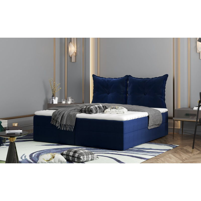 Boxspringová postel PINELOPI - 160x200, modrá