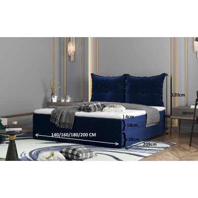 Boxspringová postel PINELOPI - 180x200, šedá