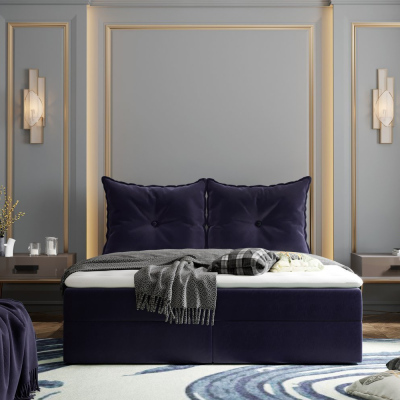 Boxspringová postel PINELOPI - 180x200, tmavě modrá
