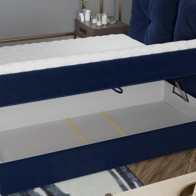Boxspringová postel PINELOPI - 180x200, tmavě modrá