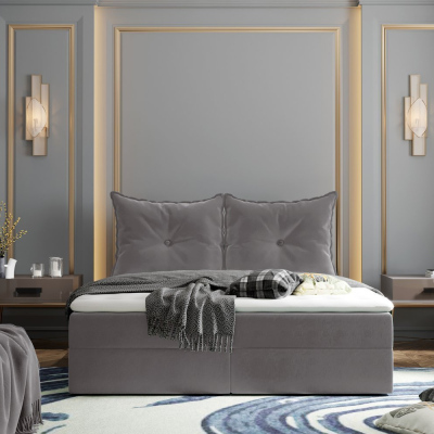 Boxspringová postel PINELOPI - 200x200, šedá