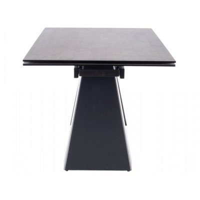 Rozkládací jídelní stůl GEDEON 1 - 120x80, tmavě šedý / matný černý