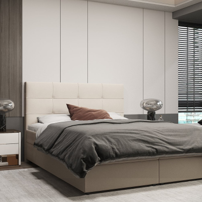 Designová postel MALIKA - 140x200, béžová