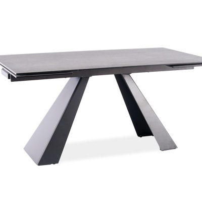 Rozkládací jídelní stůl GEDEON 1 - 120x80, tmavě šedý / matný černý