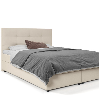 Designová postel MALIKA - 140x200, tmavě béžová