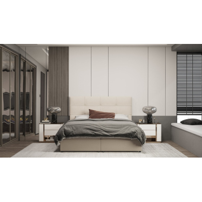 Designová postel MALIKA - 180x200, tmavě béžová