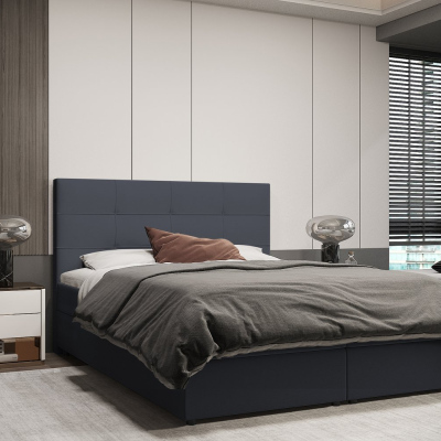 Designová postel MALIKA - 180x200, tmavě šedá
