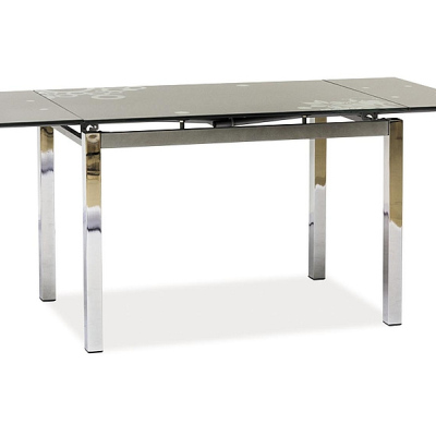 Rozkládací jídelní stůl IZYDOR - 110x74, šedý / chrom