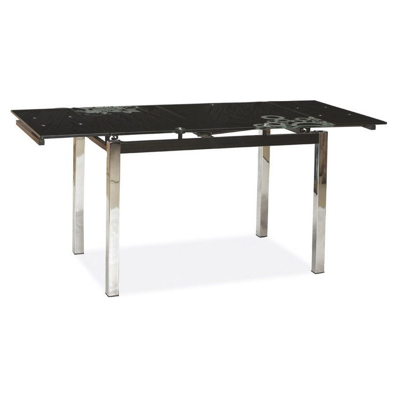 Rozkládací jídelní stůl IZYDOR - 110x74, černý / chrom