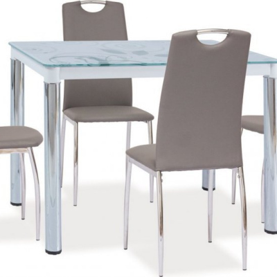 Malý jídelní stůl HAJK 2 - 100x60, bílý / chrom