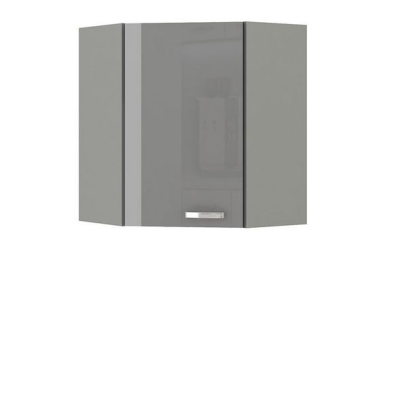 Rohová kuchyňská linka 263/253 cm RUOLAN 1 - šedá / lesklá červená + LED osvětlení ZDARMA