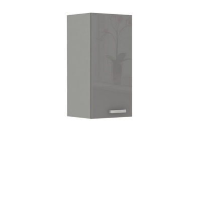 Rohová kuchyně 263/253 cm SHAN 1 - šedá / lesklá krémová + dřez ZDARMA