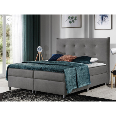 Manželská čalouněná postel 140x200 RUFA - šedá + topper ZDARMA