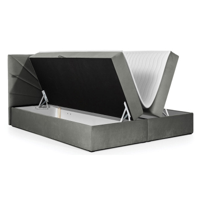 Boxspringová jednolůžková postel 120x200 TOMASA 4 - tmavá šedá + topper ZDARMA