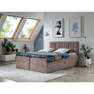 Americká jednolůžková postel 120x200 TOMASA 3 - růžová + topper ZDARMA