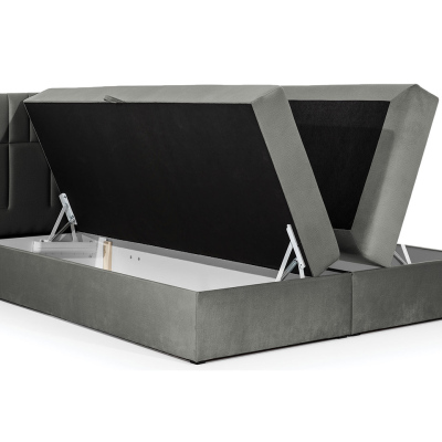 Americká manželská postel 140x200 TOMASA 3 - šedá + topper ZDARMA