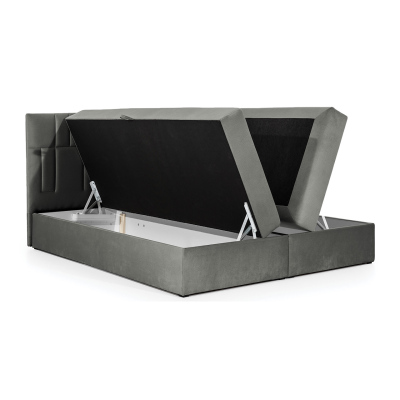 Americká manželská postel 140x200 TOMASA 3 - šedá + topper ZDARMA