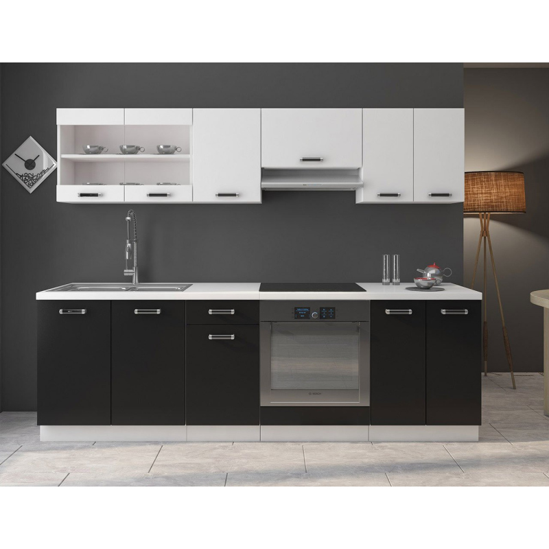 Moderní kuchyně 240/240 cm TAO 1 - černá / bílá