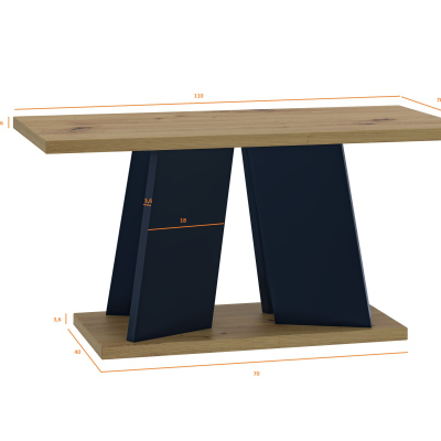 Konferenční stolek ENDRE - dub artisan / černý