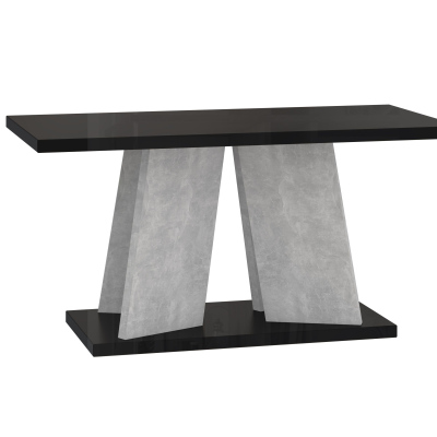 Konferenční stolek ENDRE - černý lesk / kámen
