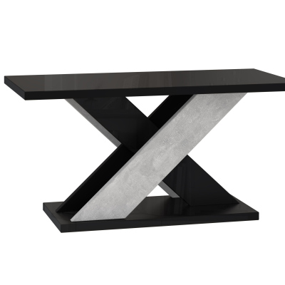 Konferenční stolek NIKOS - černý lesk / kámen