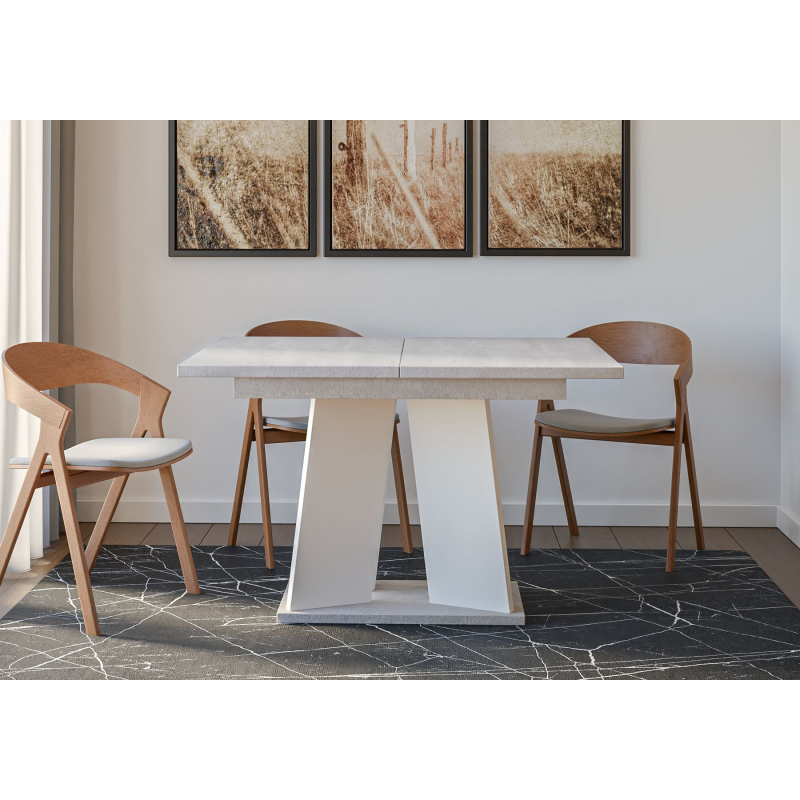 Rozkládací jídelní stůl ENDRE - beton / bílý