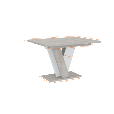 Rozkládací jídelní stůl ANDREJ - beton / bílý