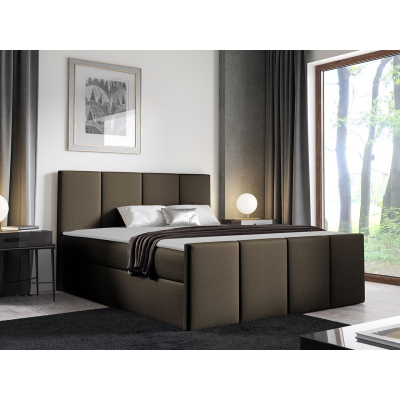 Hotelová manželská postel 180x200 MORALA - hnědá 2 + topper ZDARMA