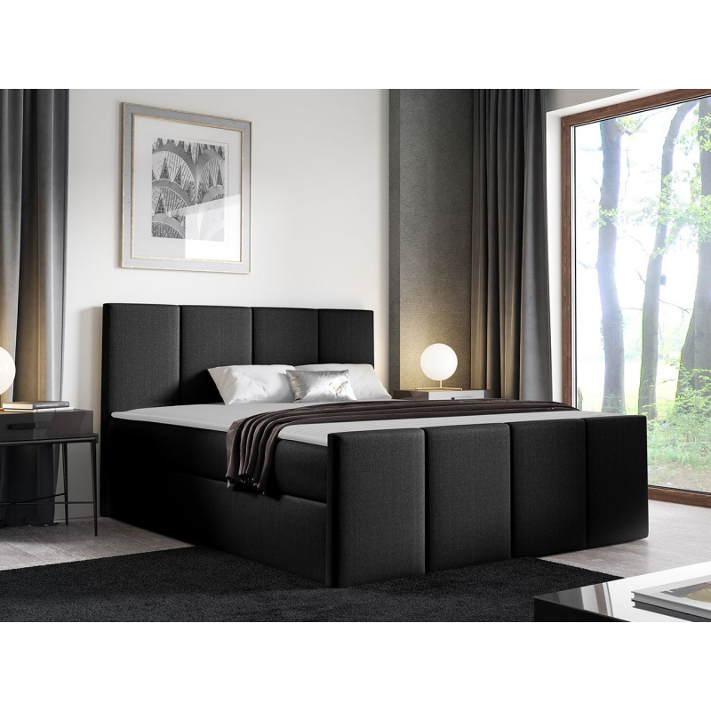 Hotelová manželská postel 160x200 MORALA - černá + topper ZDARMA
