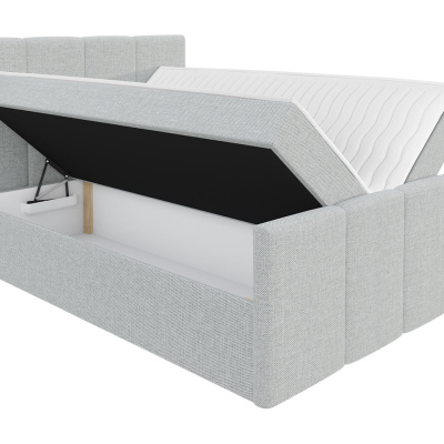 Hotelová manželská postel 160x200 MORALA - šedá + topper ZDARMA