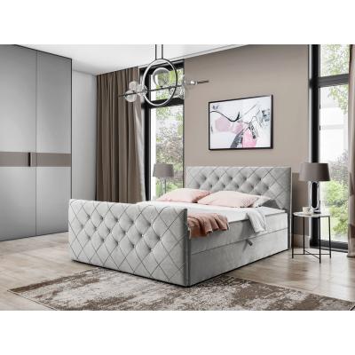 Americká jednolůžková postel 120x200 NATAL - světlá šedá + topper ZDARMA