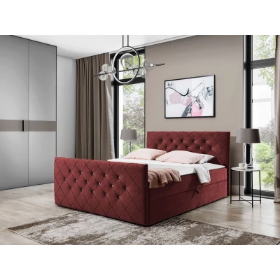 Americká manželská postel 160x200 NATAL - vínová + topper ZDARMA