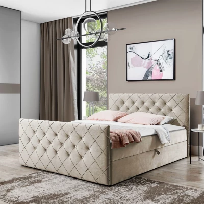 Americká manželská postel 180x200 NATAL - světlá hnědá + topper ZDARMA