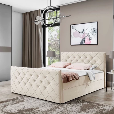 Americká manželská postel 180x200 NATAL - světlá béžová + topper ZDARMA