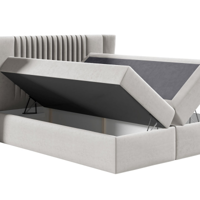 Hotelová manželská postel 180x200 SOLA - tmavá modrá + topper ZDARMA