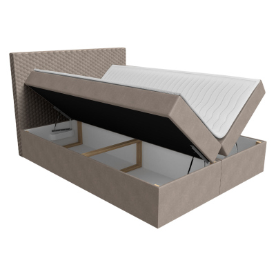 Hotelová manželská postel 180x200 ROSENDO - šedá 1 + topper ZDARMA