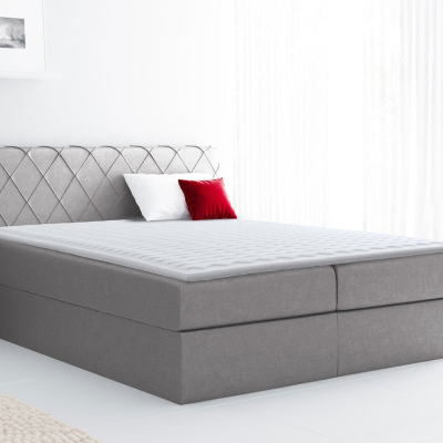 Boxspringová manželská postel 160x200 PABLA - šedá + topper ZDARMA