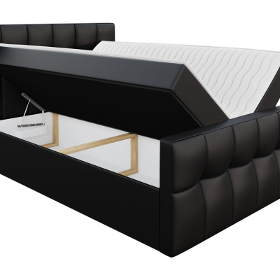 Hotelová jednolůžková postel 120x200 ORLIN - bílá ekokůže + topper ZDARMA