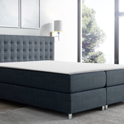 Manželská čalouněná postel 180x200 SADIE - modrá + topper ZDARMA