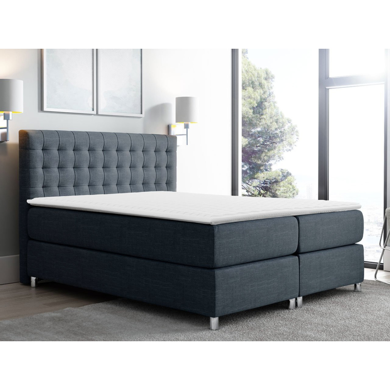 Manželská čalouněná postel 140x200 SADIE - modrá + topper ZDARMA