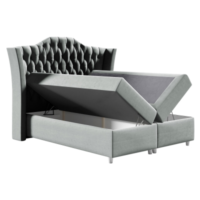 Boxspringová jednolůžková postel 120x200 TERCERO - červená + topper ZDARMA