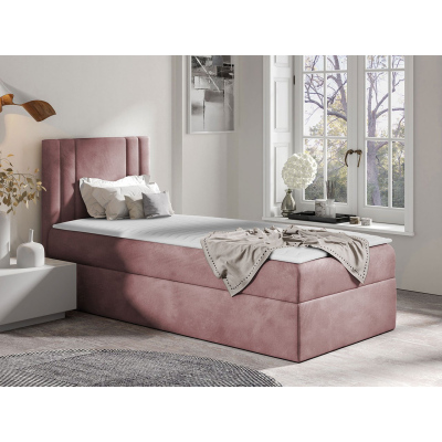 Americká jednolůžková postel 90x200 VITORIA MINI - růžová, levé provedení + topper ZDARMA