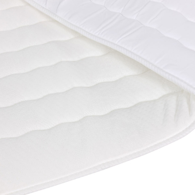 Americká jednolůžková postel 90x200 VITORIA MINI - bílá ekokůže, levé provedení + topper ZDARMA