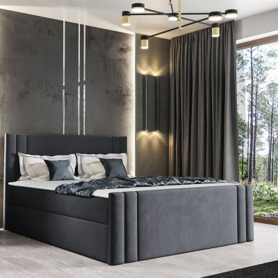Americká manželská postel 180x200 VITORIA - šedá + topper ZDARMA